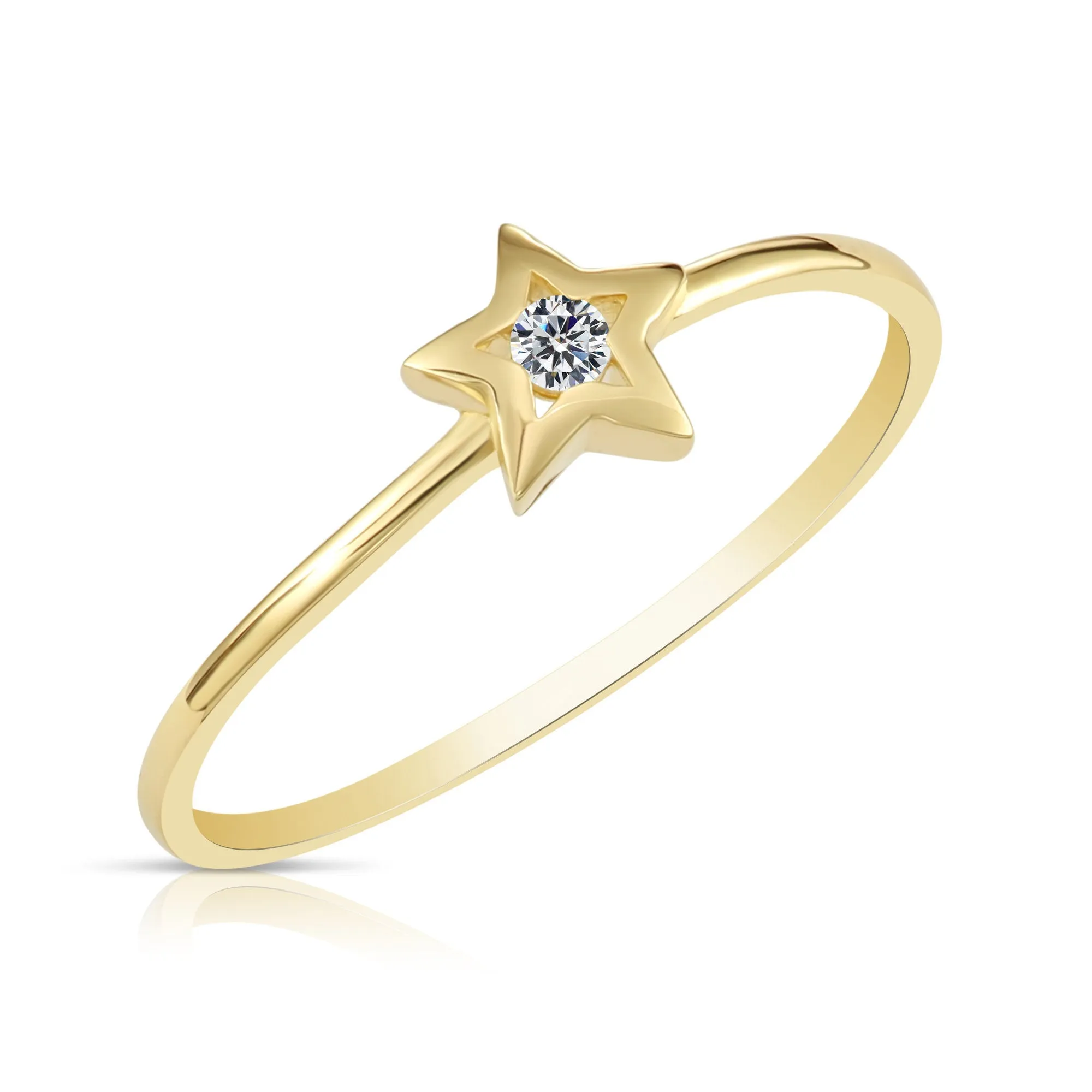 10k Yellow Gold Dainty Star Ring