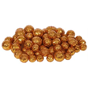 3Pk. Vickerman 20-25-30mm. Copper Glitter Ball Christmas Ornament
