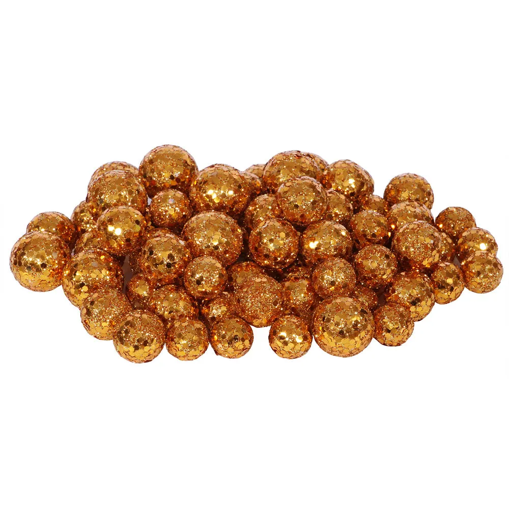 3Pk. Vickerman 20-25-30mm. Copper Glitter Ball Christmas Ornament
