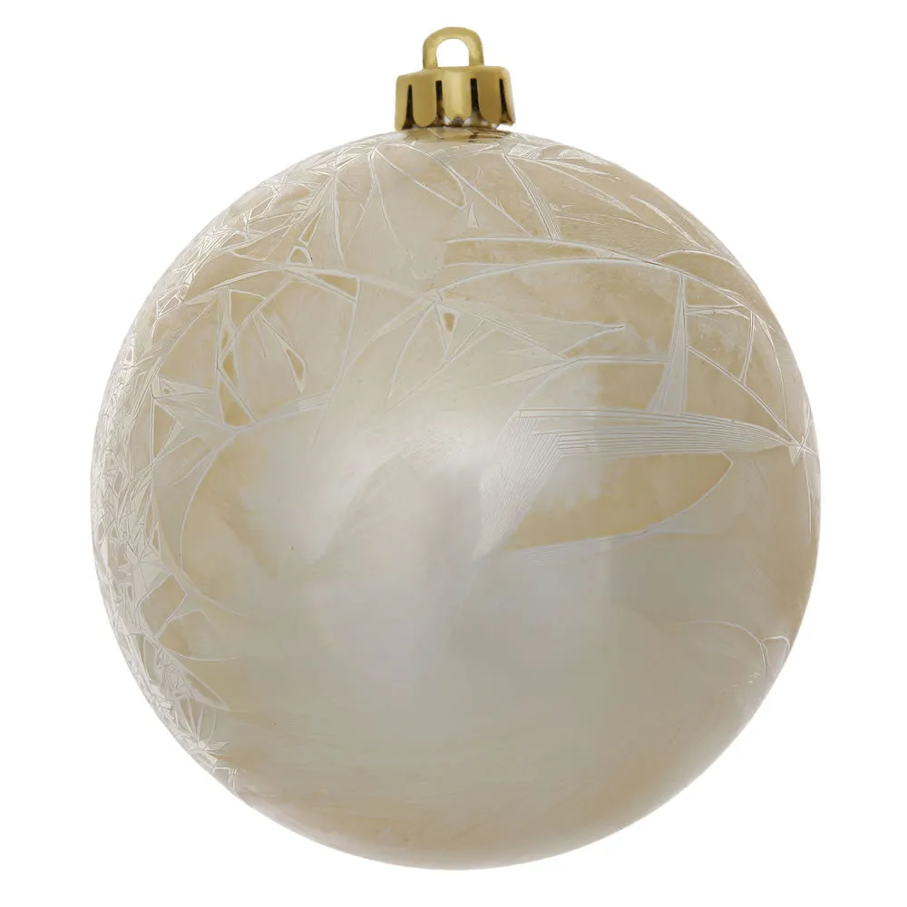 3" Champagn Crackle Ball Ornament UV Drill 12/Bg