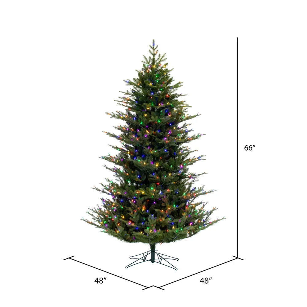 5.5' x 48" North Shore Fraser Fir Artificial Christmas Tree LED Colored Lights