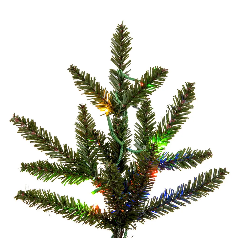 6.5' x 48" Natural Fraser Fir Artificial Christmas Tree Colored Dura-Lit LED