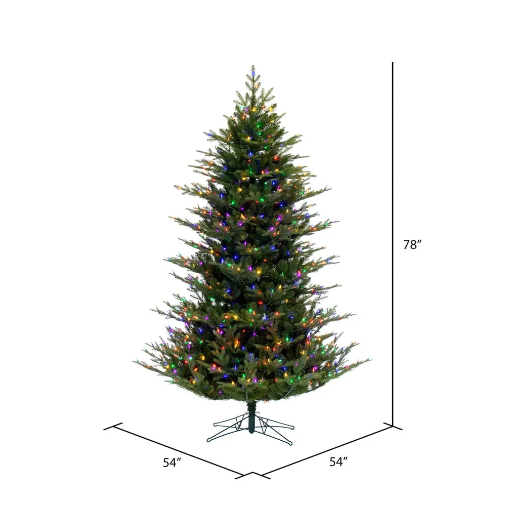6.5' x 54" North Shore Fraser Fir Artificial Christmas Tree LED Colored Lights