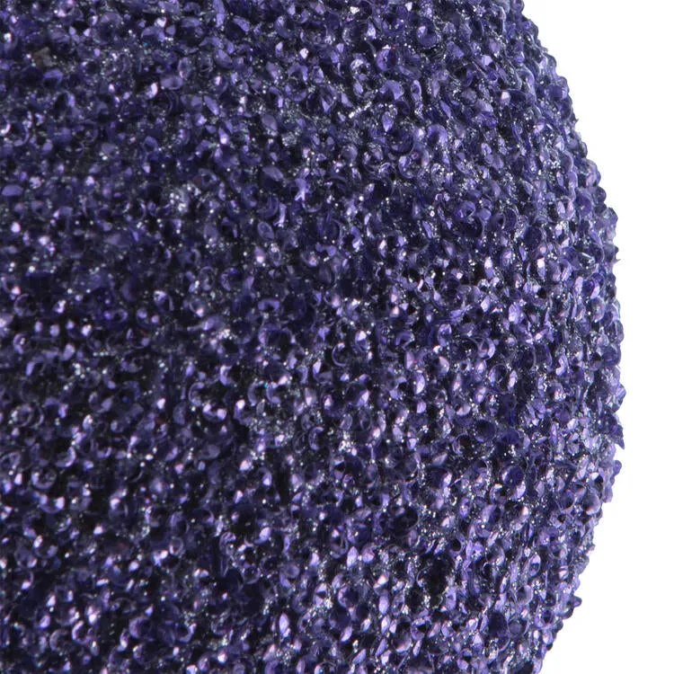 6" Lilac Beaded Ball Ornaments with Drilled Caps 4 Per Bag