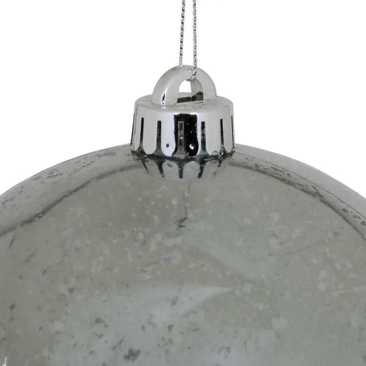6" Pewter Shiny Mercury Balls 4 Per Bag