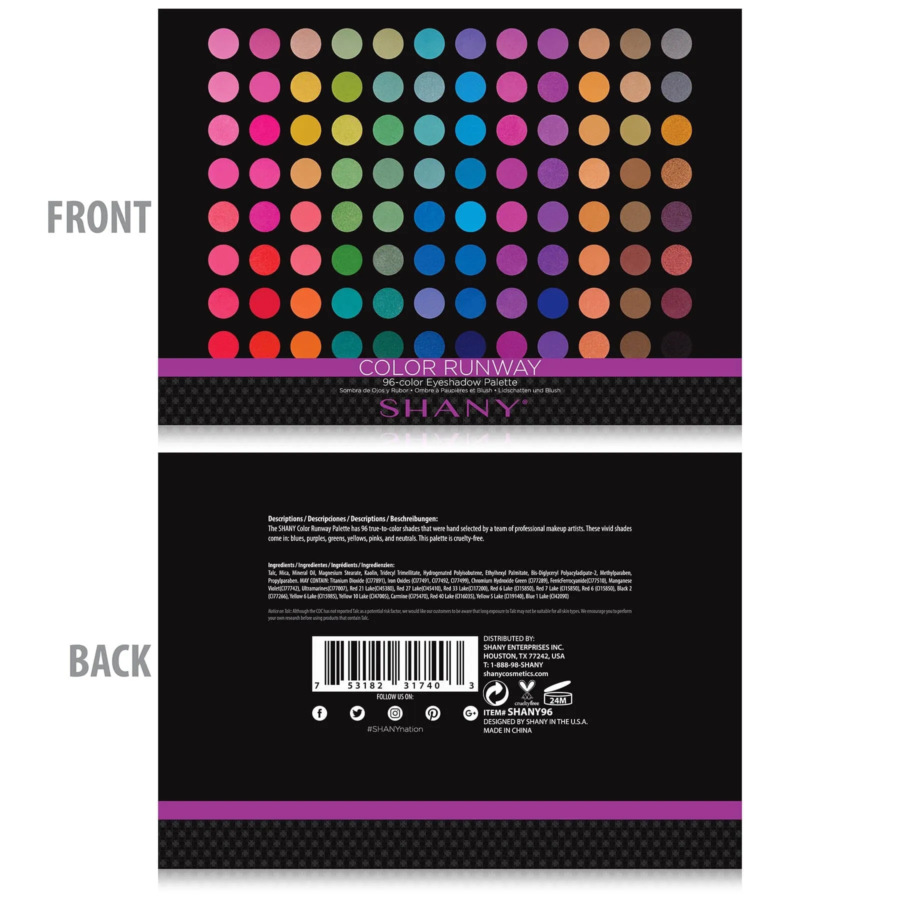 96 Color Runway Matte Eye shadow Palette
