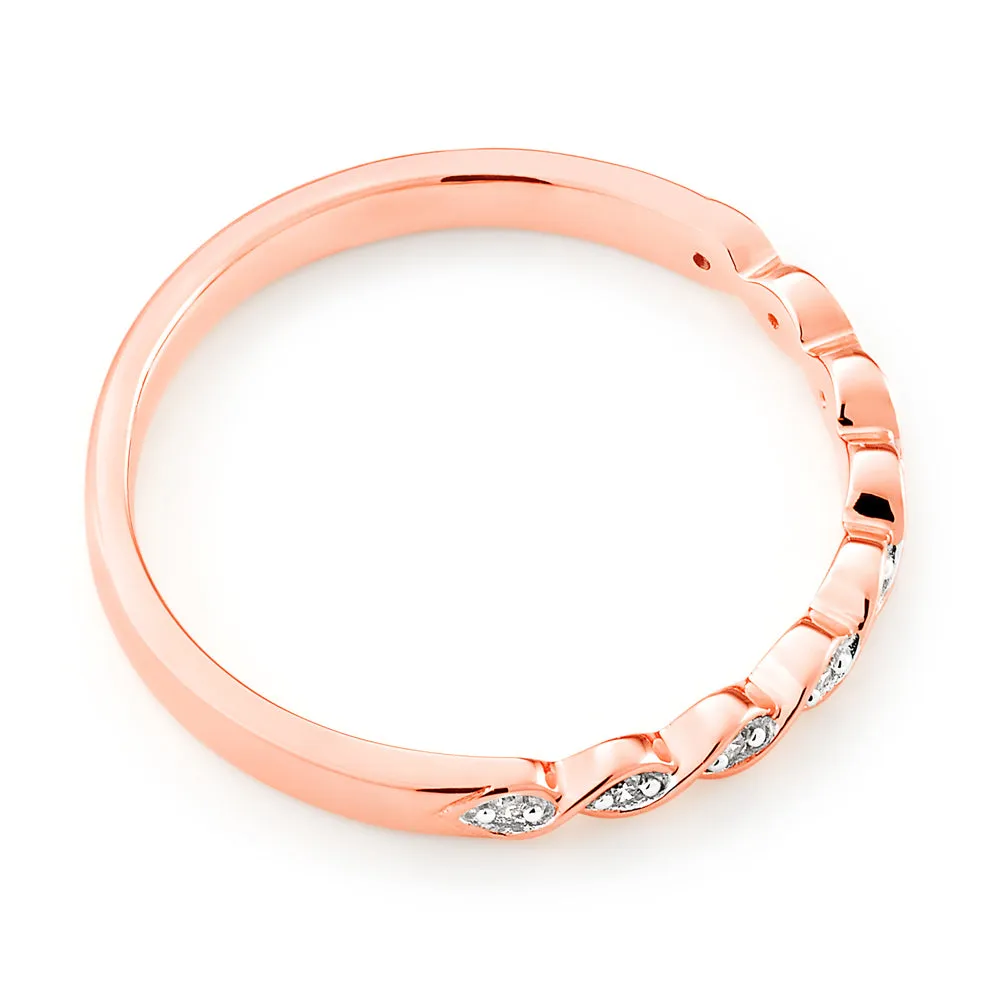 9ct Rose Gold Diamond Ring with 9 Brilliant Diamonds