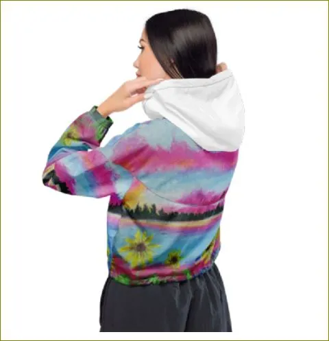 A Sunflower Fantasy ~ Women’s cropped windbreaker