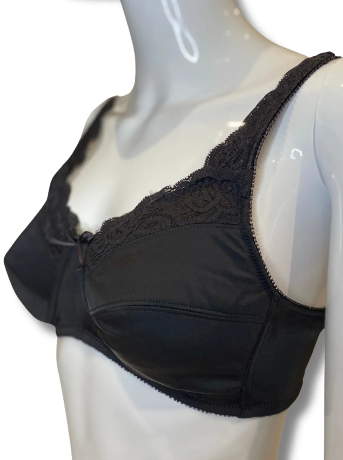 ABC Lace Front Mastectomy Bra - Black