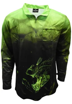 Adult Sun Safe Long Sleeve Fishing Shirt - Dark Glow