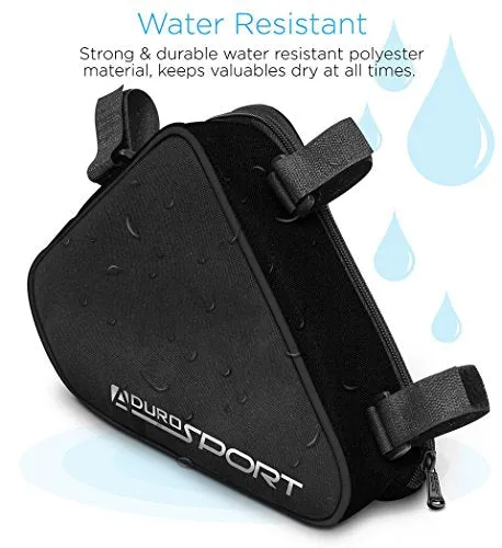 Aduro Sport Bicycle Bike Storage Bag Triangle Saddle Frame Pouch for Cycling (Black)