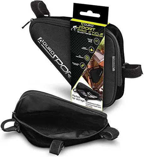 Aduro Sport Bicycle Bike Storage Bag Triangle Saddle Frame Pouch for Cycling (Black)