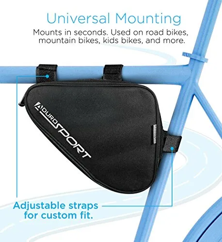 Aduro Sport Bicycle Bike Storage Bag Triangle Saddle Frame Pouch for Cycling (Black)