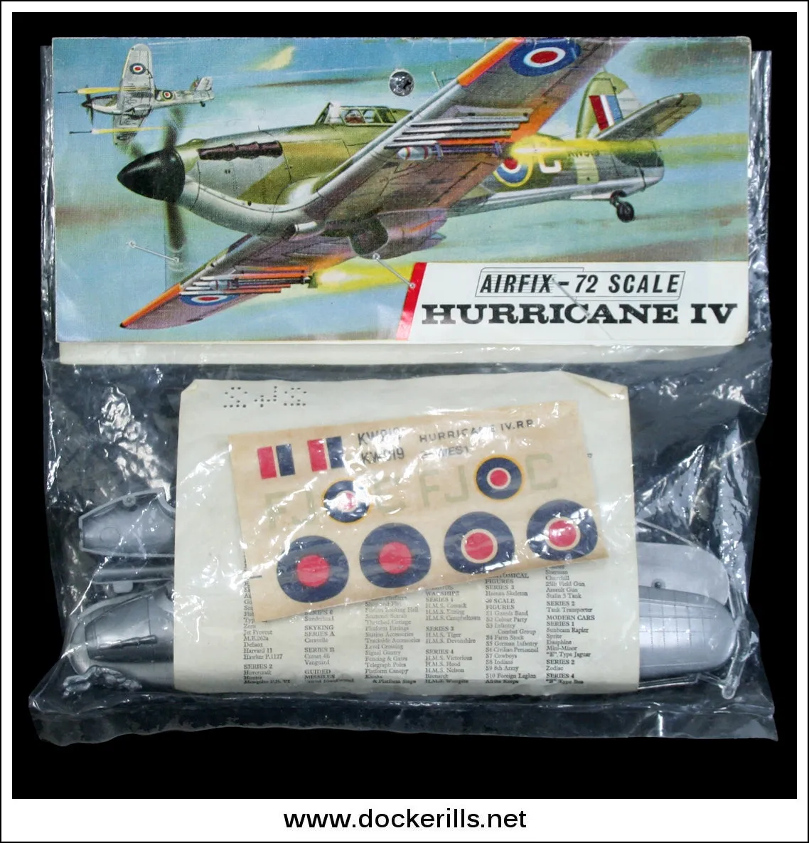 Airfix Hawker Hurricane IV R.P. 1:72 Scale Kit. Vintage Red Stripe Bag.