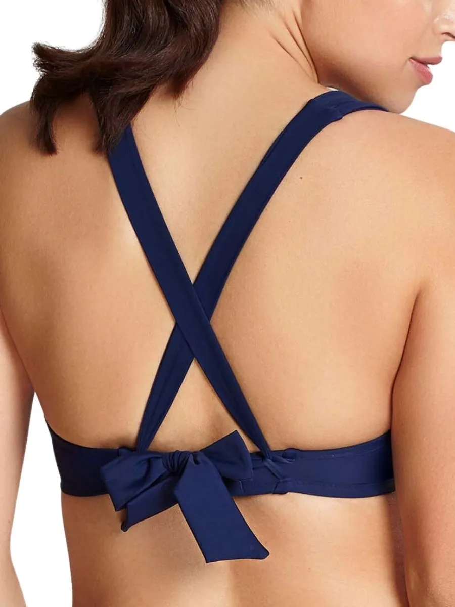 Anya Cruise Multiway Bikini Top - Navy/White