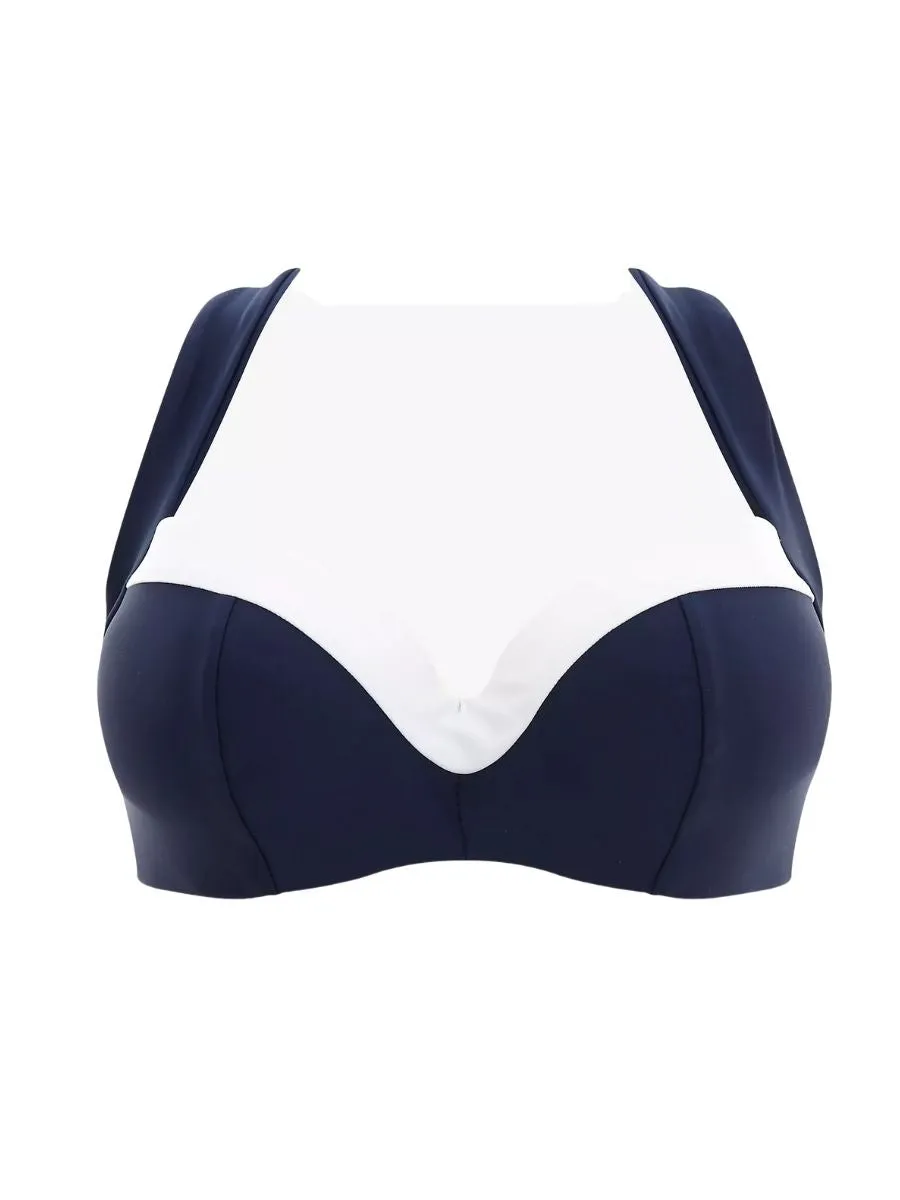 Anya Cruise Multiway Bikini Top - Navy/White