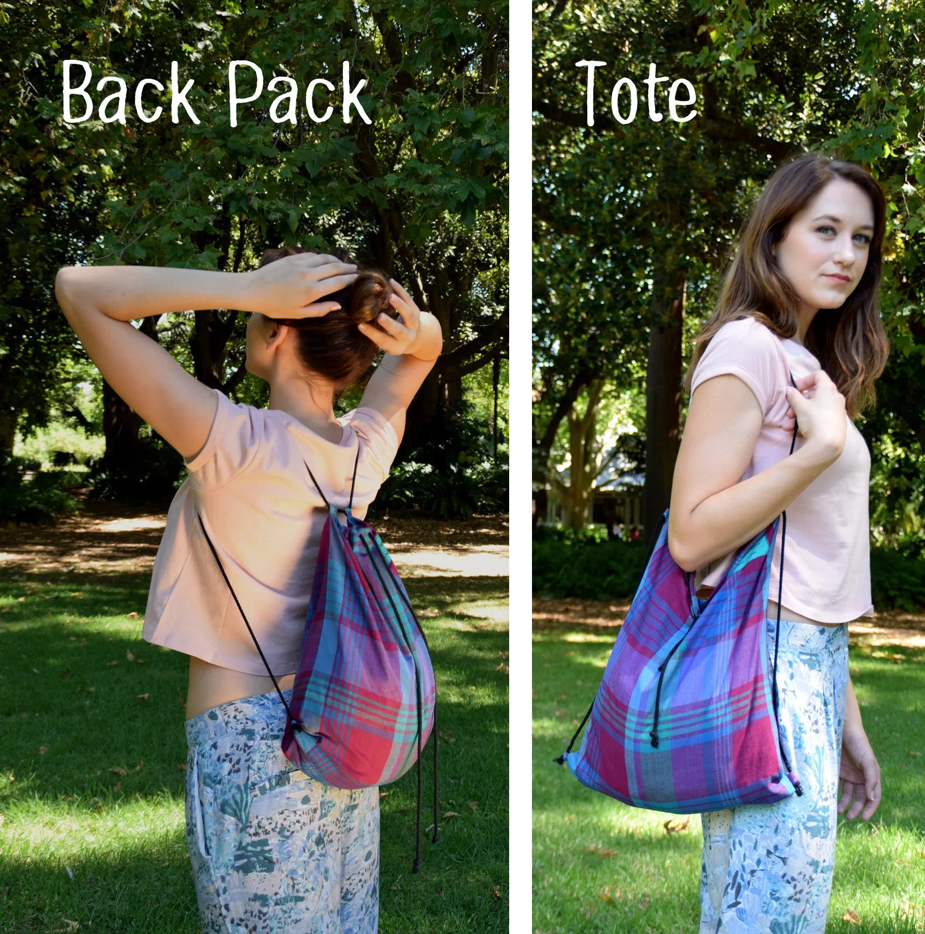 Backpack tote - Vintage giant green paisley