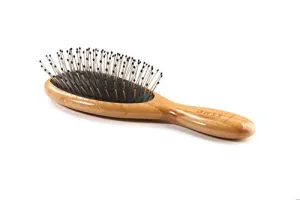 Bass 801 Dark Bamboo Small Oval Style Hairbursh with Premium Alloy Pins