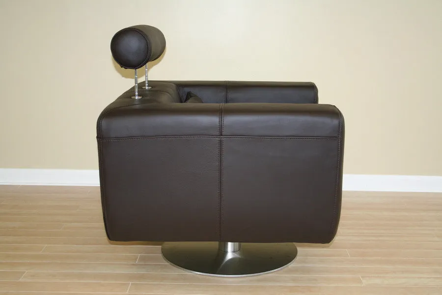 Baxton Studio Swivel-Action Dark brown Club Chair