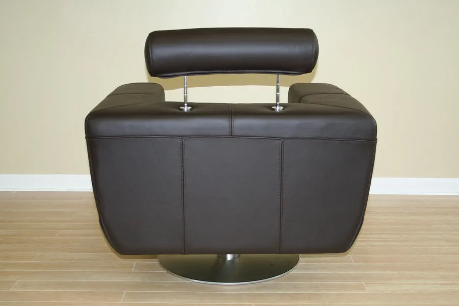 Baxton Studio Swivel-Action Dark brown Club Chair