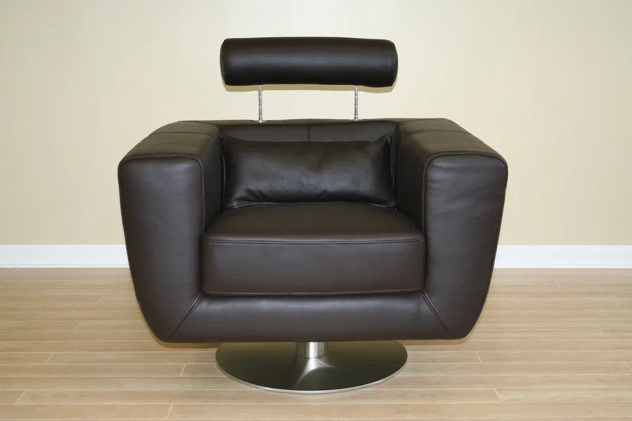 Baxton Studio Swivel-Action Dark brown Club Chair