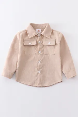 Beige corduroy button down shirt