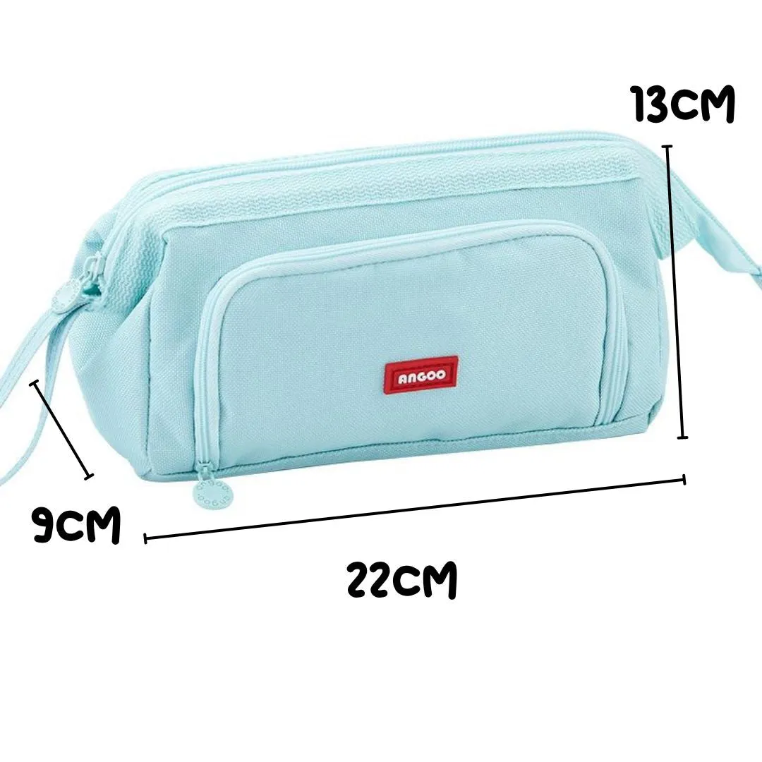 Big capacity zipper canvas pencil bag