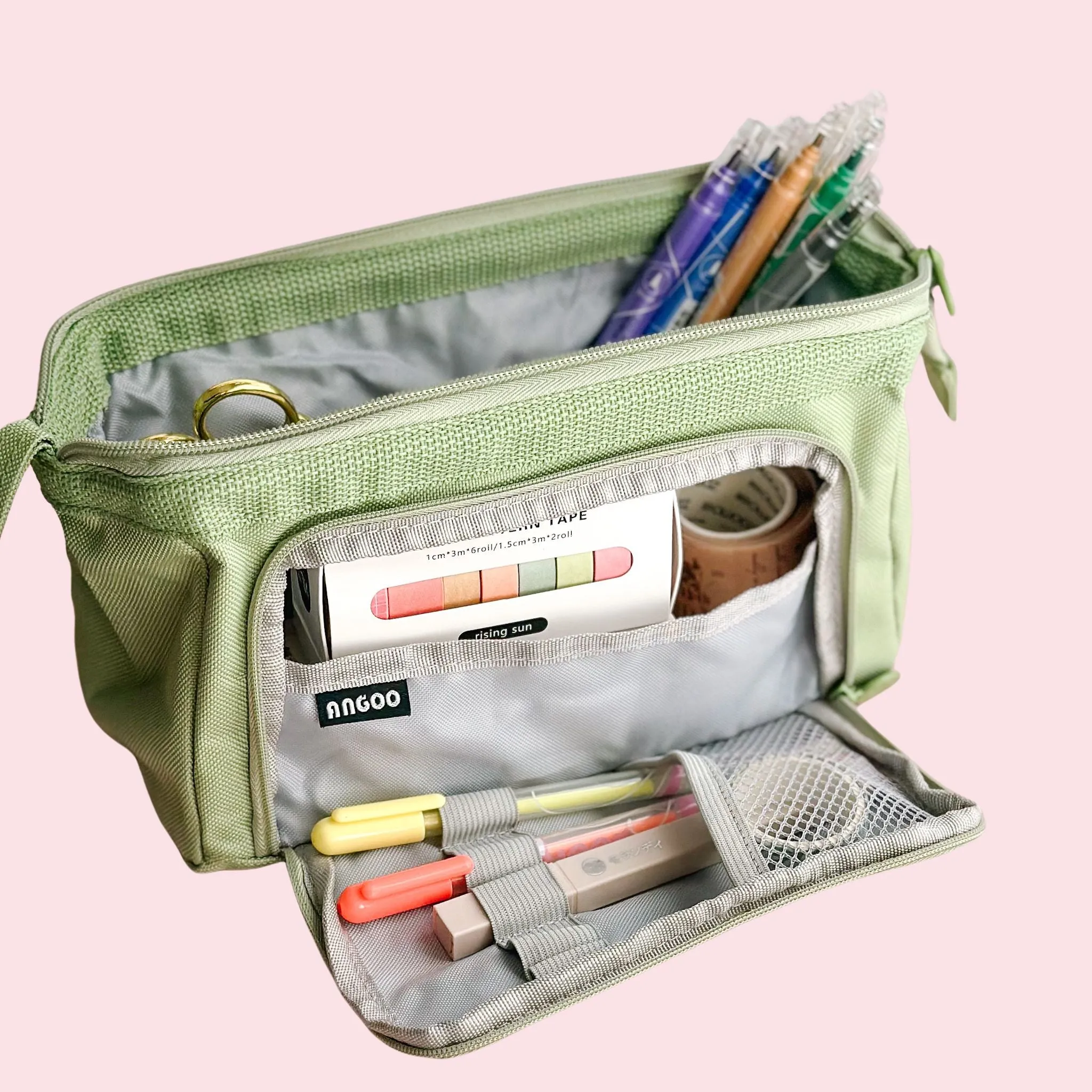 Big capacity zipper canvas pencil bag