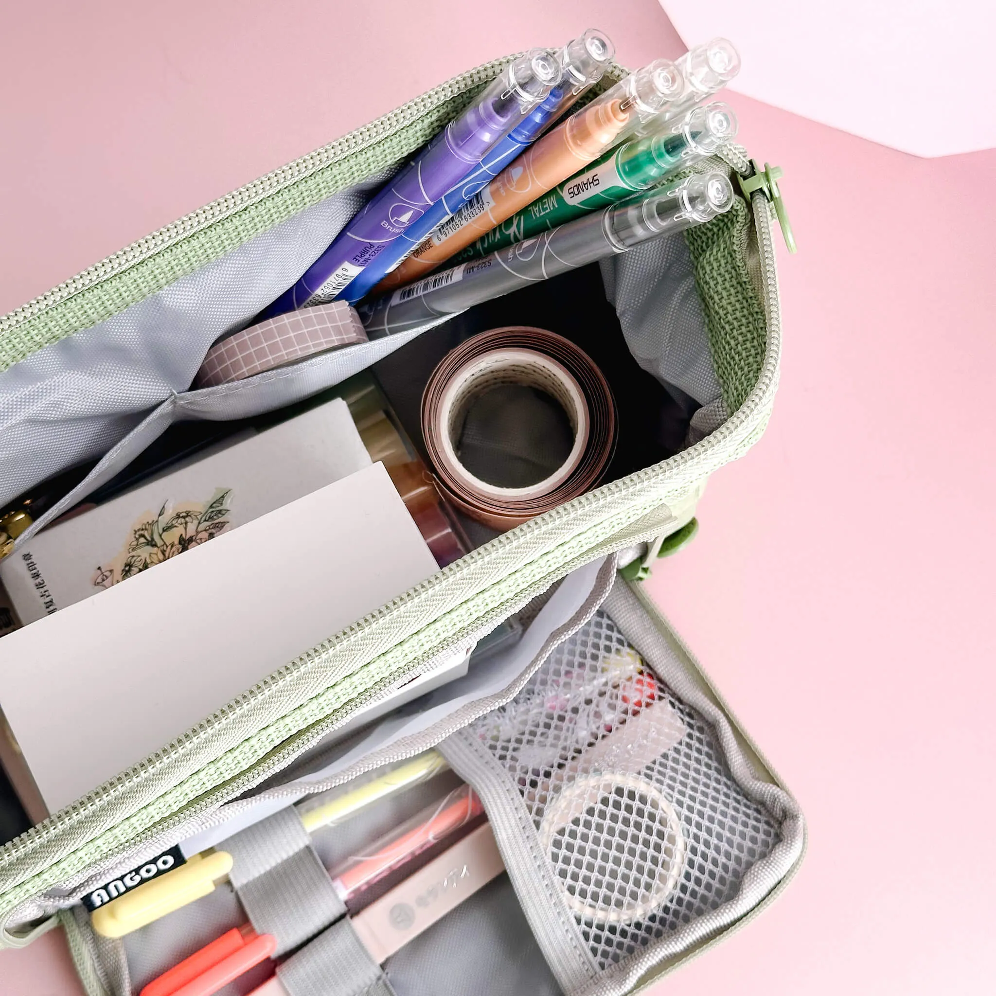 Big capacity zipper canvas pencil bag