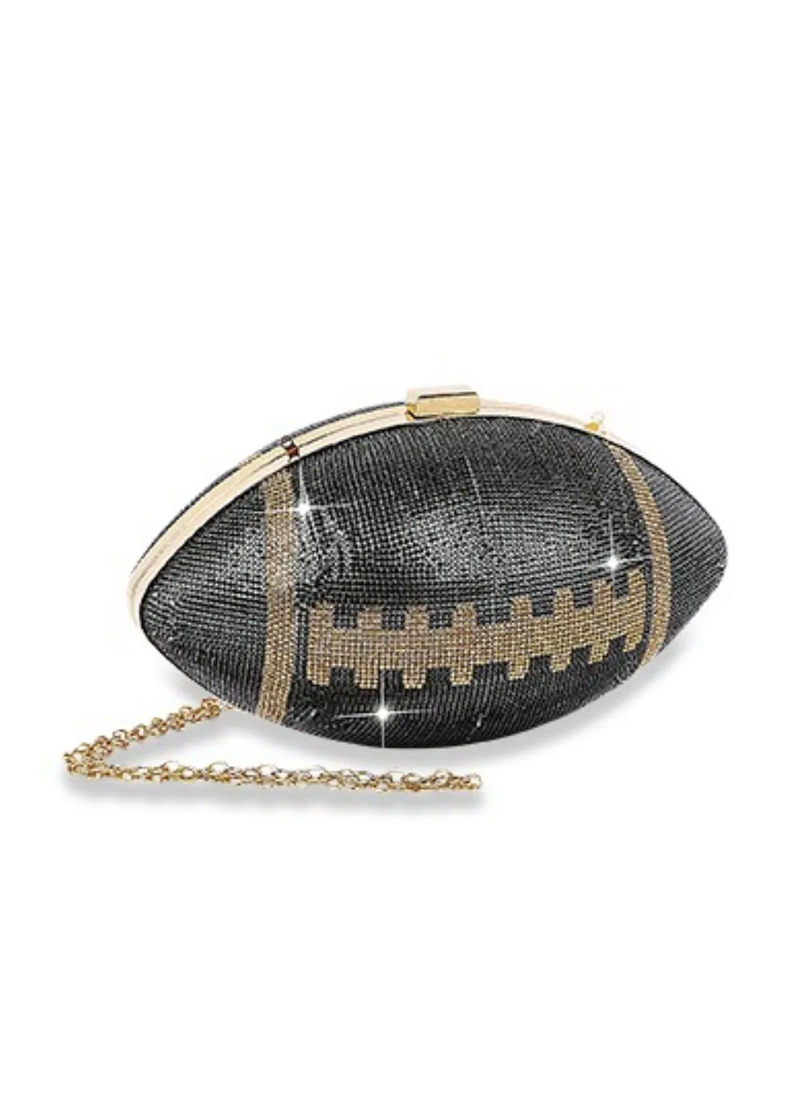 Black & Gold Football Crossbody Clutch