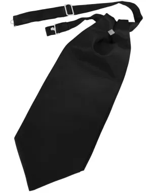 Black Solid Satin Kids Cravat