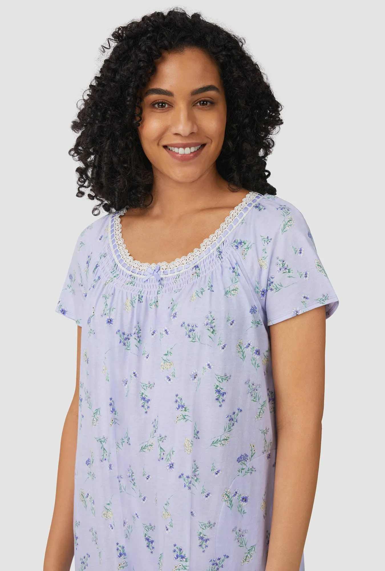 Blue Garden Floral Cap Sleeve Sleepshirt