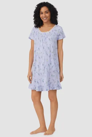 Blue Garden Floral Cap Sleeve Sleepshirt