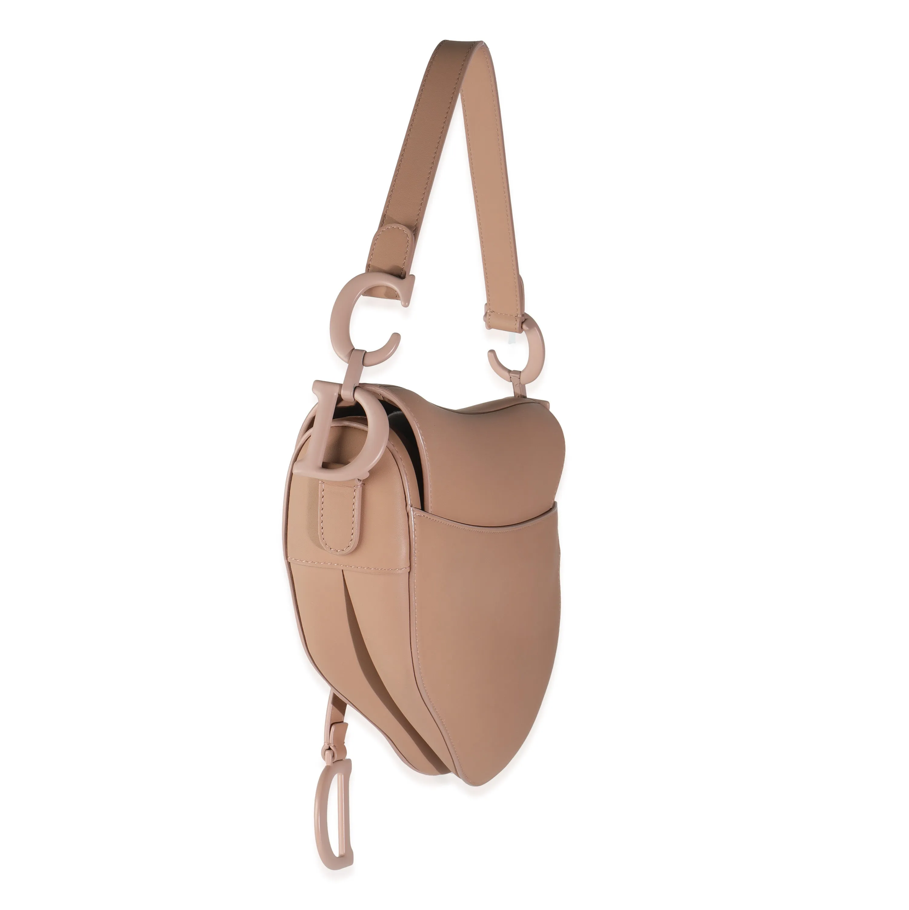 Blush Ultra Matte Calfskin Medium Saddle Bag