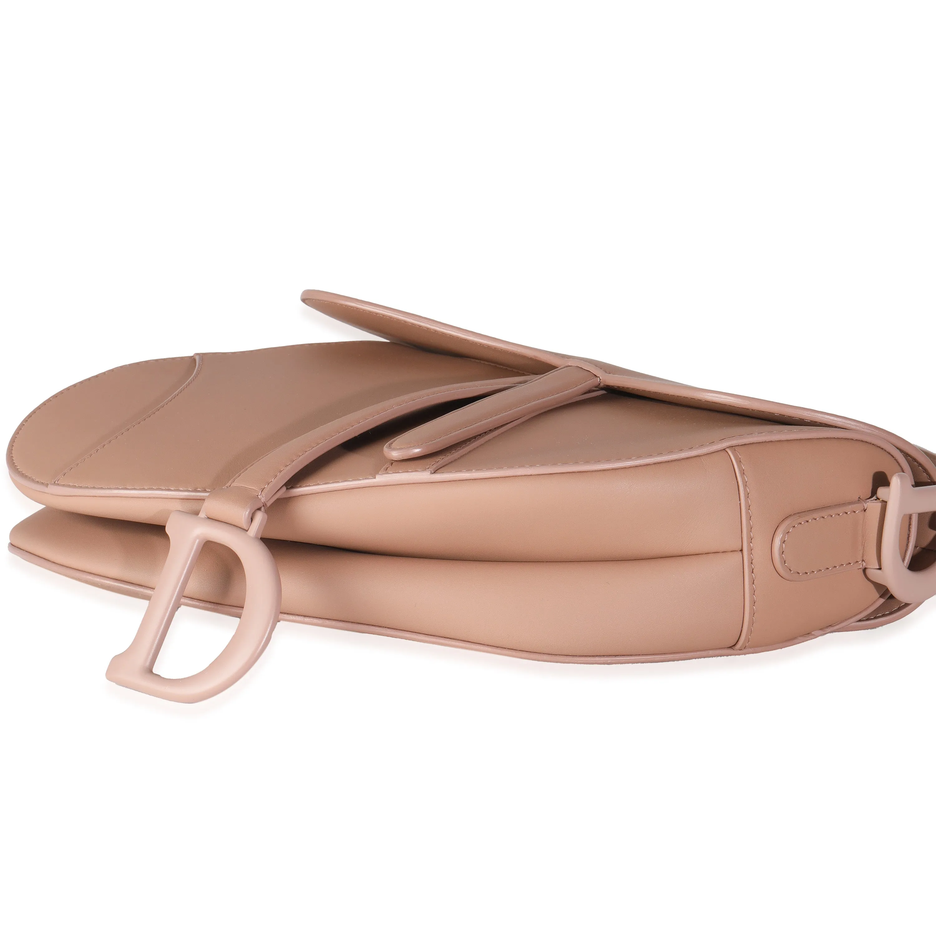 Blush Ultra Matte Calfskin Medium Saddle Bag