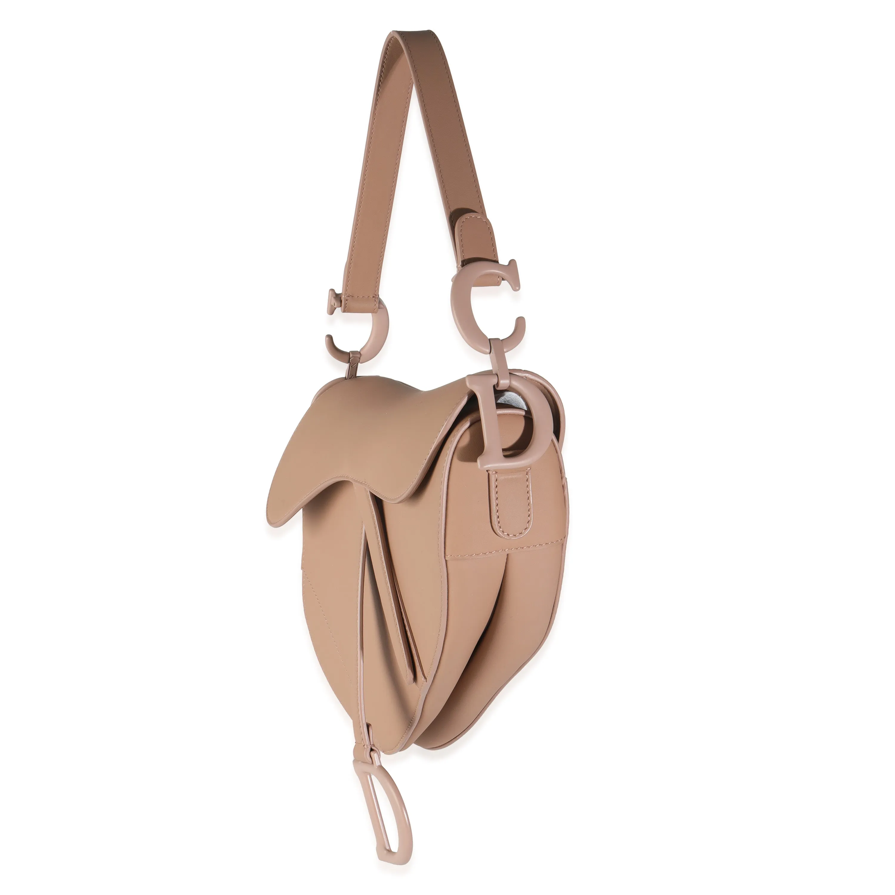 Blush Ultra Matte Calfskin Medium Saddle Bag