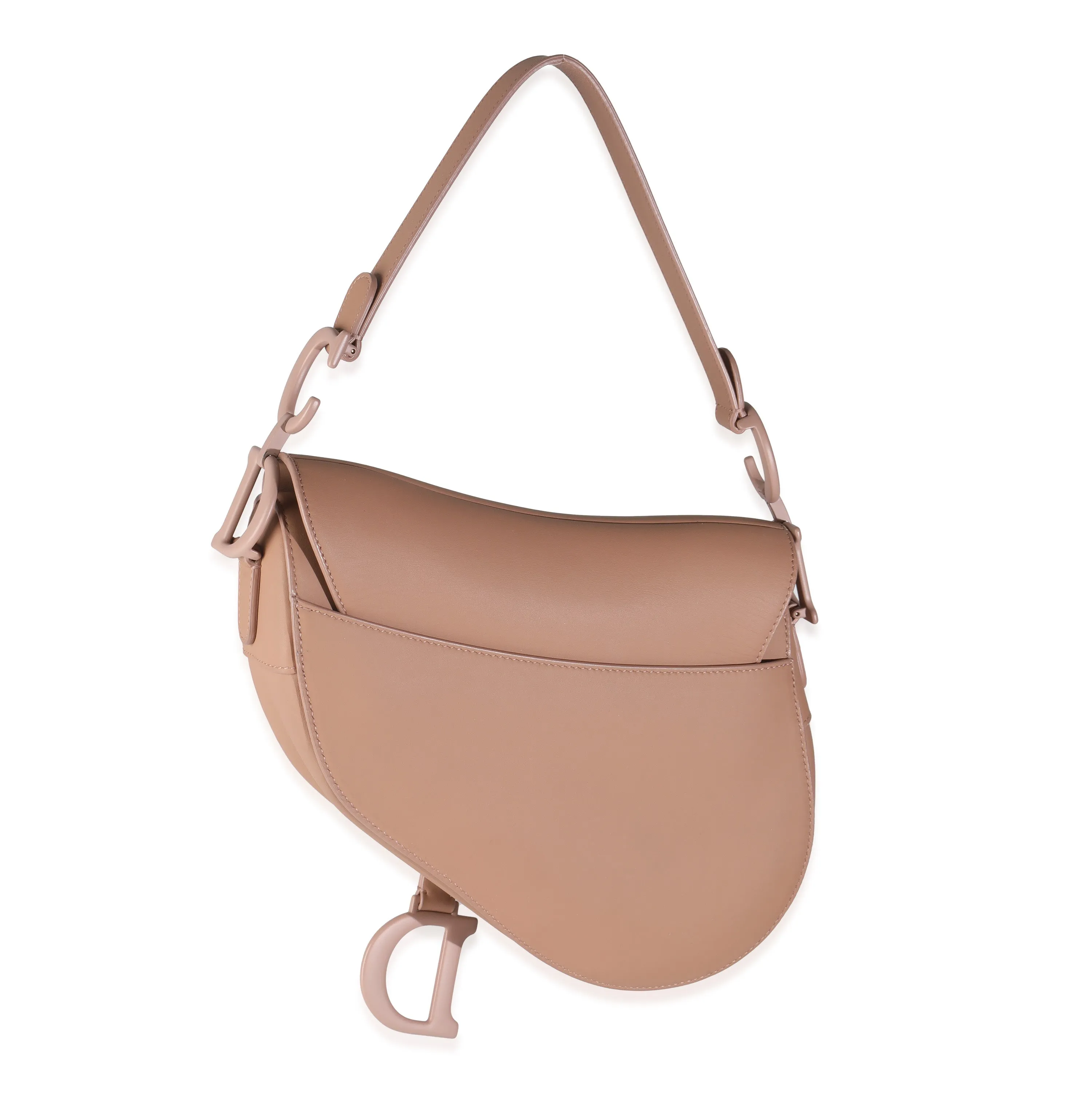 Blush Ultra Matte Calfskin Medium Saddle Bag