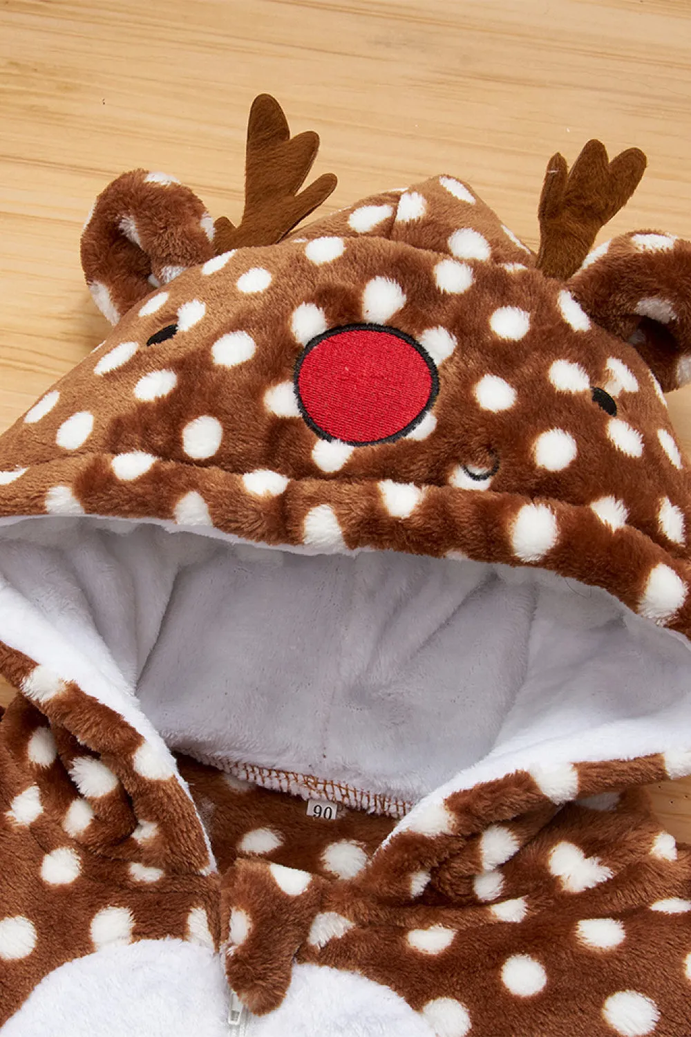 Boys Rudolph Feature Polka Dot Hooded Coat