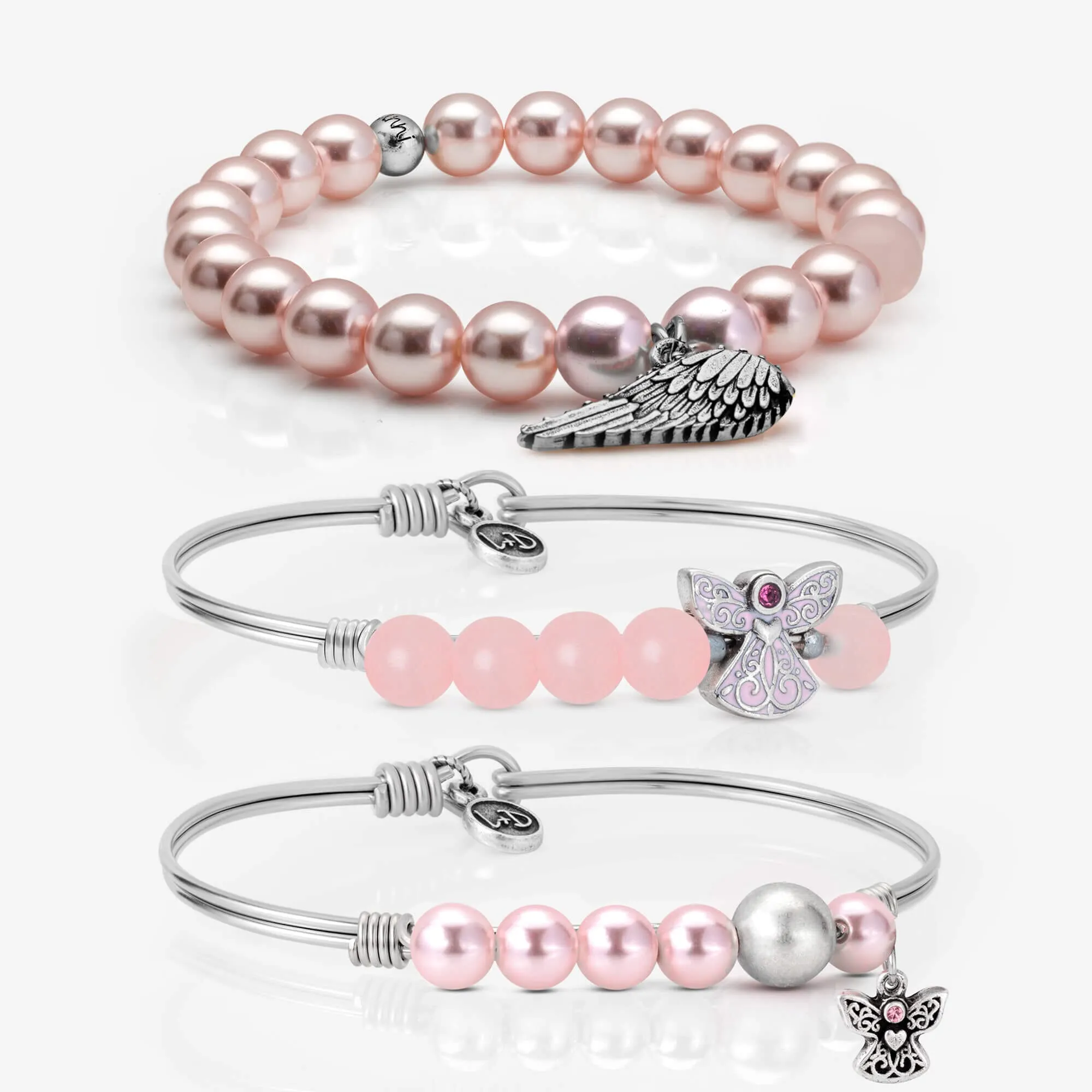 Breast Cancer Angel Wing Stack