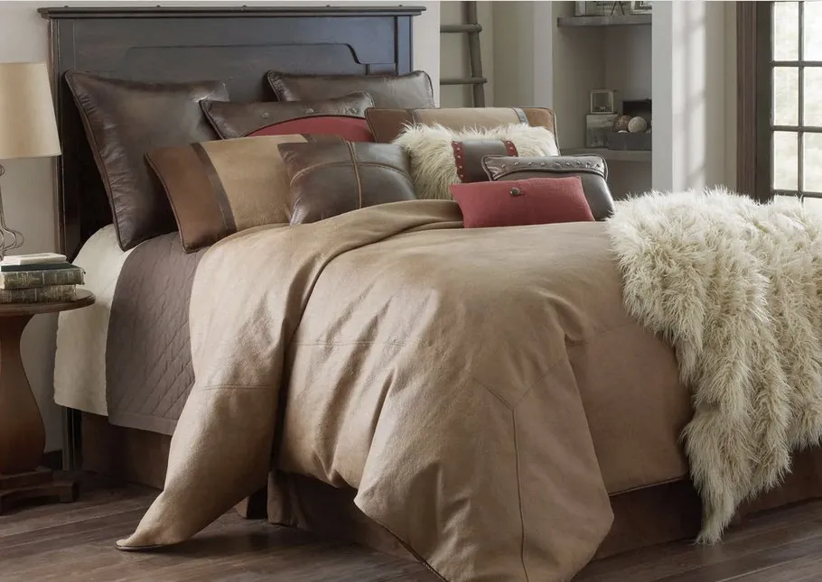 Brighton Stitched Faux Leather Throw Pillow