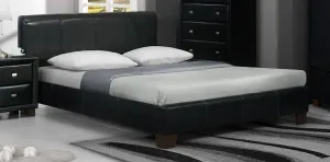 Brooklyn Faux Leather Bed Black