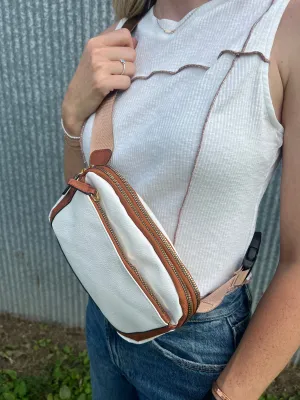 Brown and White Crossbody