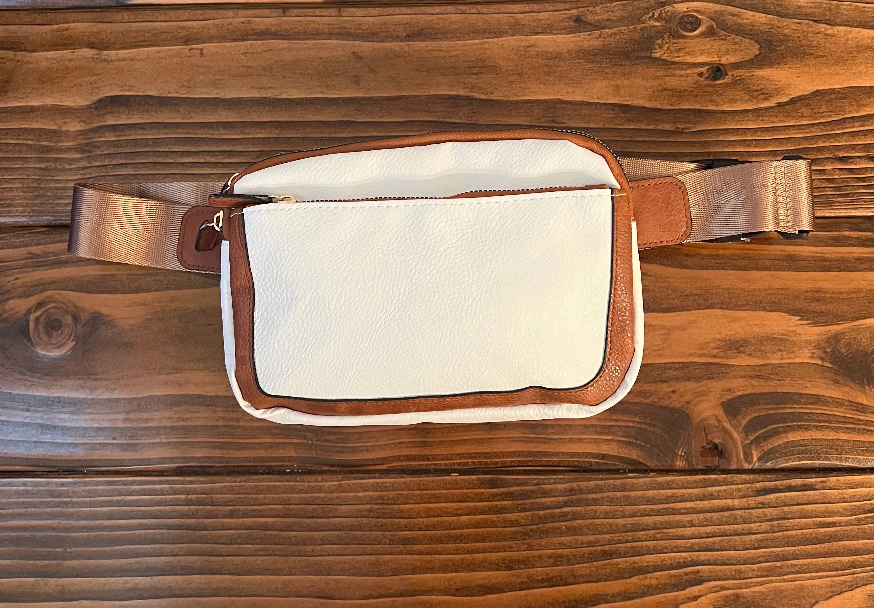 Brown and White Crossbody