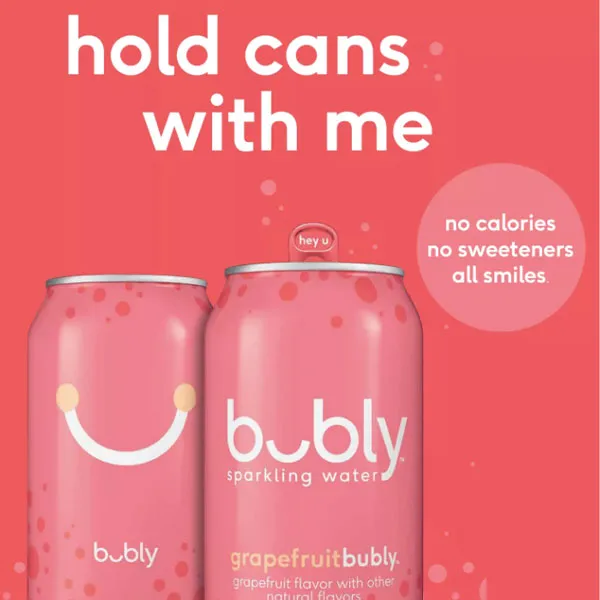 bubly Grapefruit Sparkling Water 12 fl oz, 8 Ct
