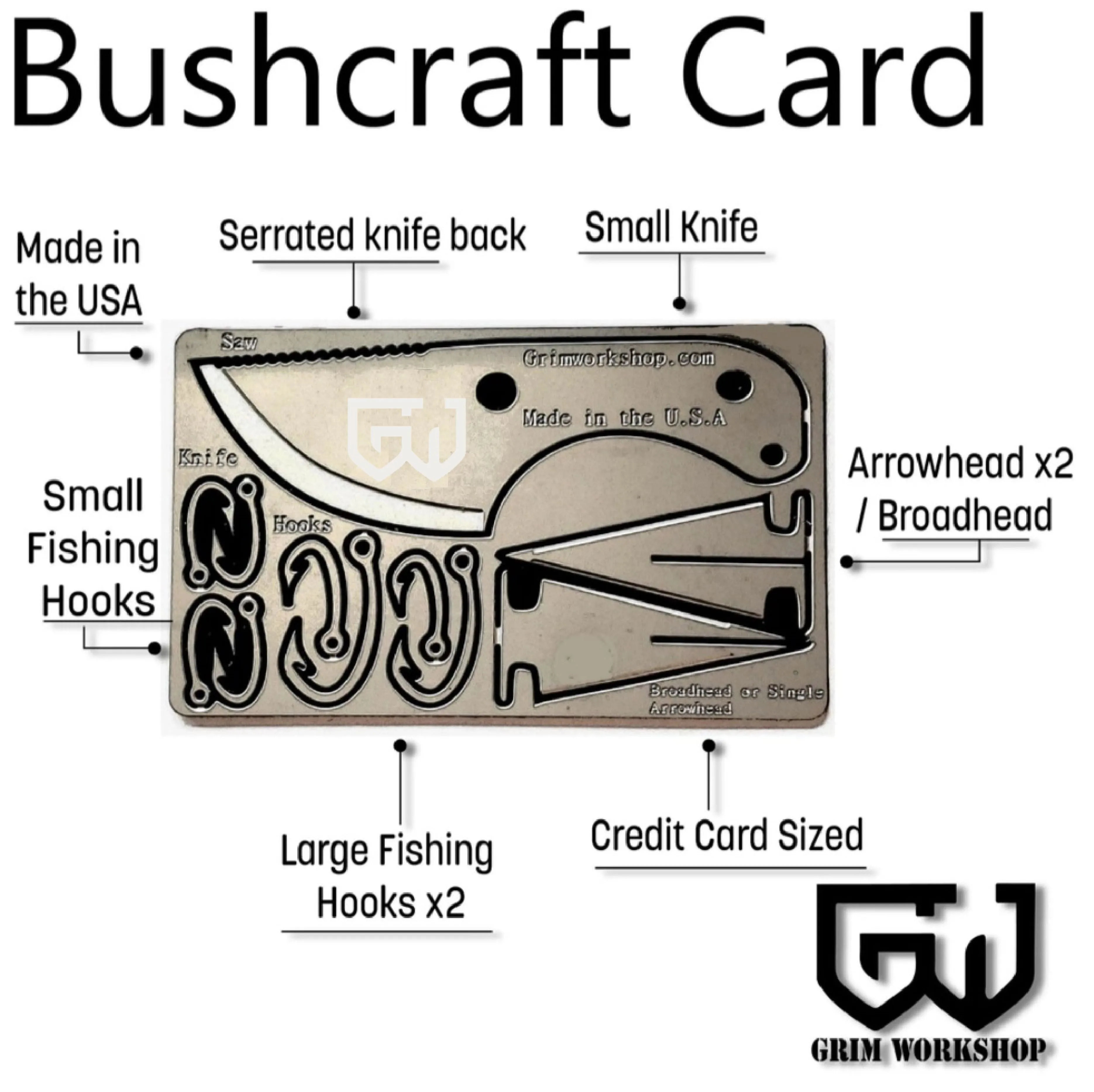 Bushcraft EDC Survival Card: Credit Card SIze Bushcraft Kit