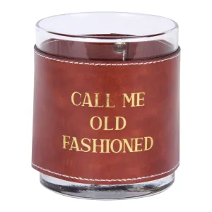 Call Me Old Fashioned-Gold Faux Leather Rocks Glass