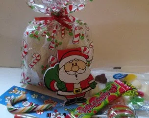 Candy Cane Cello Lolly Bag
