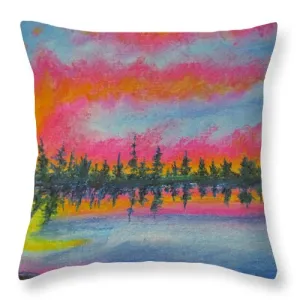 Candycane Sunset - Throw Pillow