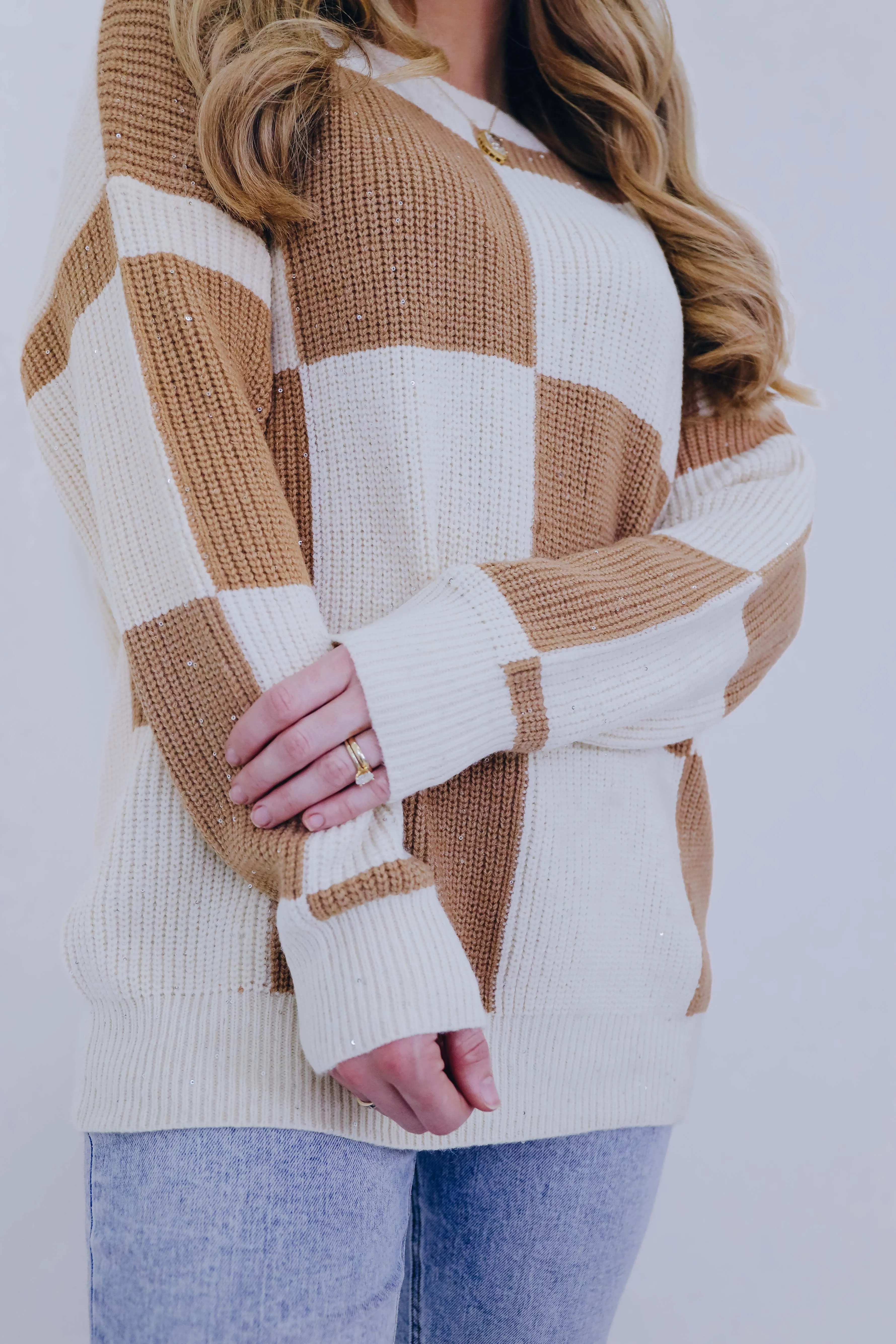 Chayse Checker Sparkling Sweater