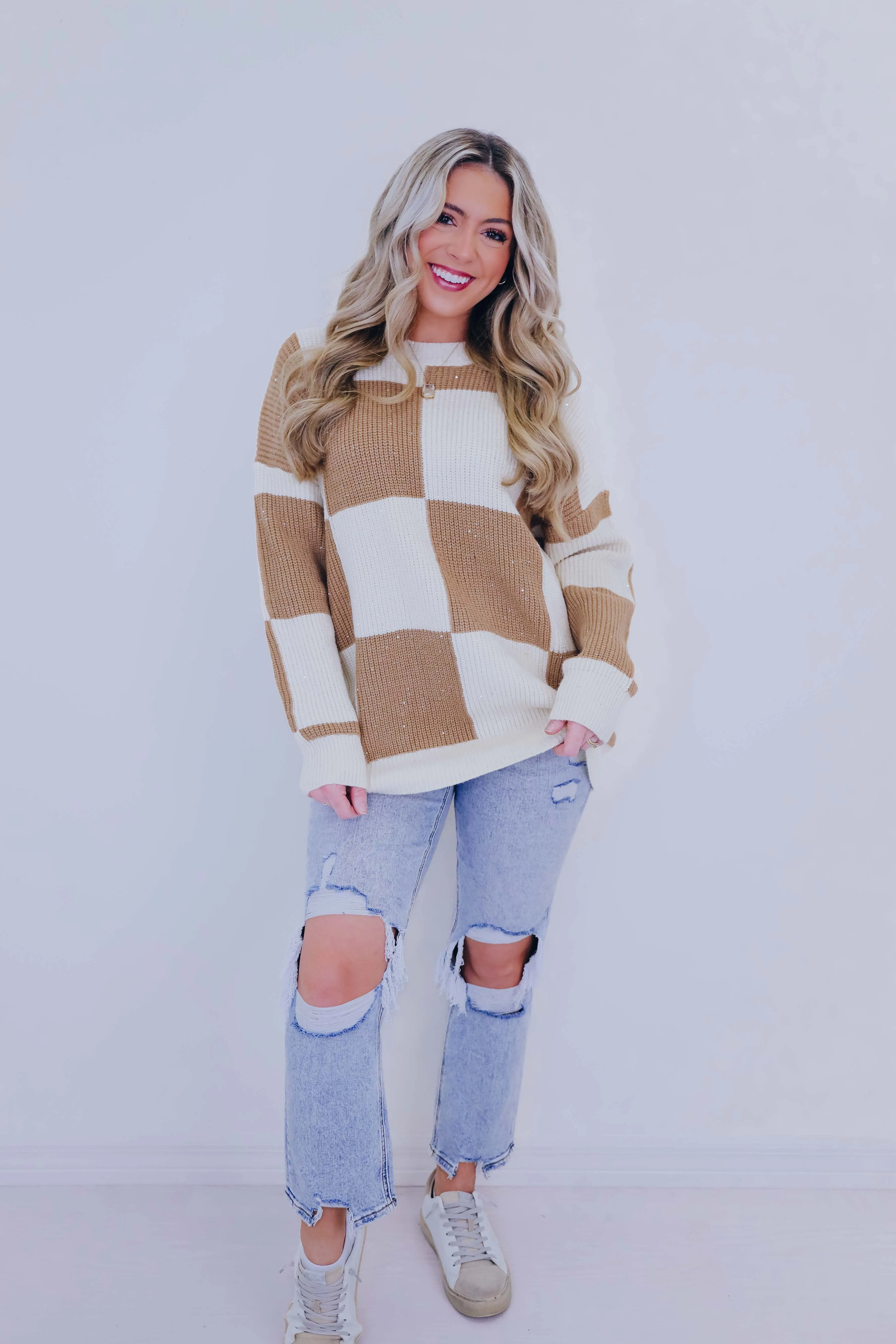 Chayse Checker Sparkling Sweater